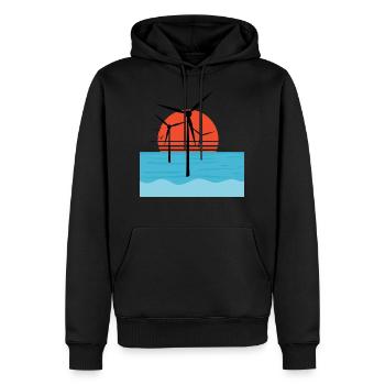 Windrad - Männer Premium Bio Hoodie - Schwarz - Vorne - Nico (187cm)