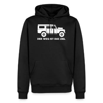 Weg ziel Offroad Fahrzeug Geschenk Geländewagen - Männer Premium Bio Hoodie - Schwarz - Vorne - Nico (187cm)
