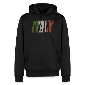 Italy - Männer Premium Bio Hoodie - Schwarz - Vorne - Nico (187cm)