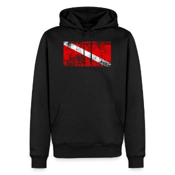 Pavillon de plongée Vintage Used Look - Sweat à capuche Premium bio Homme - noir - Devant - Nico (187cm)