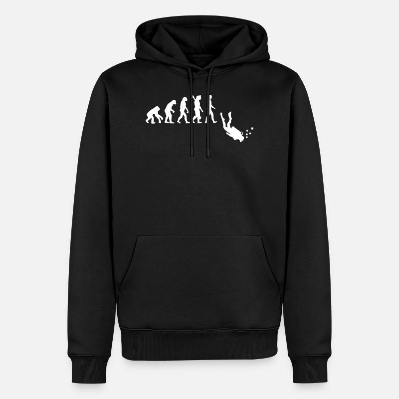 Funny Diver Evolution - Scuba Diving - Men’s Premium Organic Hoodie - black