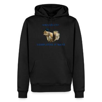 Cute Grey Squirrel University a terminé son compagnon - Sweat à capuche Premium bio Homme - noir - Devant - Nico (187cm)