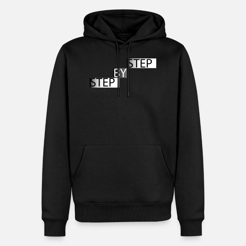 Step by step - Men’s Premium Organic Hoodie - black