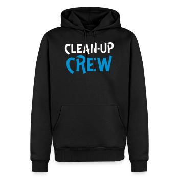 Clean up crew - Männer Premium Bio Hoodie - Schwarz - Vorne - Nico (187cm)