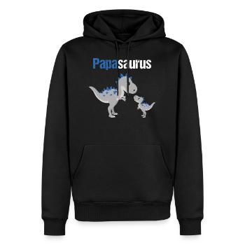 Papasaurus Dinosaurier für Papa Vatertag Geschenk - Männer Premium Bio Hoodie - Schwarz - Vorne - Nico (187cm)
