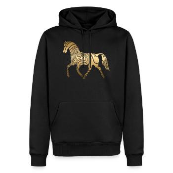 Pferd - Männer Premium Bio Hoodie - Schwarz - Vorne - Nico (187cm)