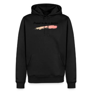 Proud to be doctor - Sweat à capuche Premium bio Homme - noir - Devant - Nico (187cm)