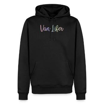 VAN LIFE VANLIFER NOMADS - Männer Premium Bio Hoodie - Schwarz - Vorne - Nico (187cm)
