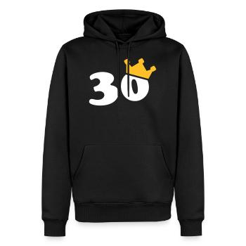 30 Krone 30. Geburtstag 30 Jahre - Männer Premium Bio Hoodie - Schwarz - Vorne - Nico (187cm)