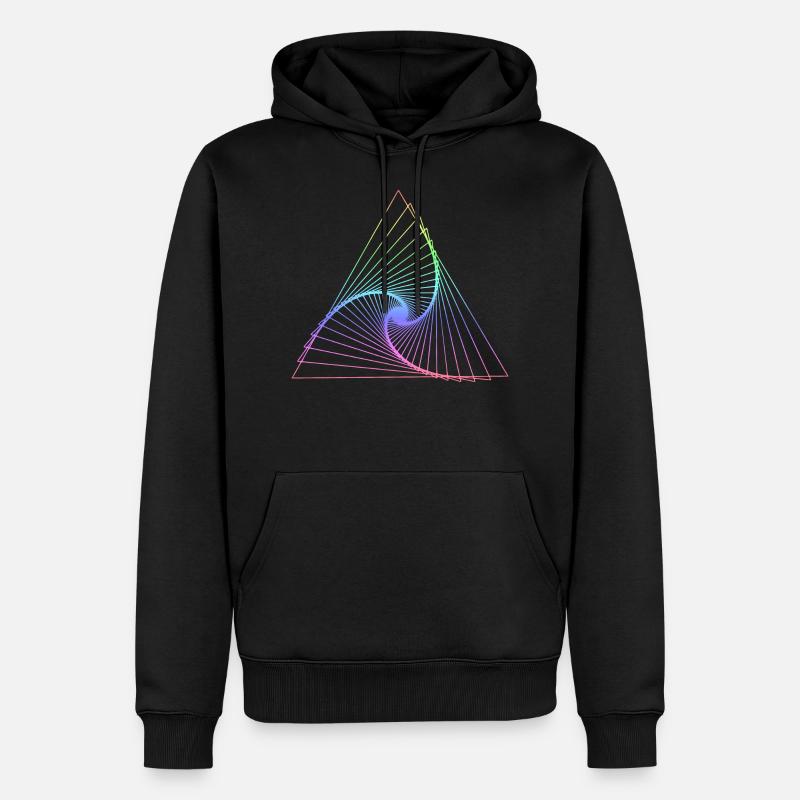 arc-en-ciel triangle - Sweat à capuche Premium bio Homme - noir