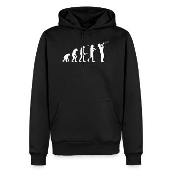 Evolution Trombone Fun Gift Wind Music Musician - Men’s Premium Organic Hoodie - black - Front - Nico (187cm)