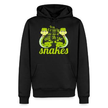 I Really Do Need All These Snakes Python serpent - Sweat à capuche Premium bio Homme - noir - Devant - Nico (187cm)