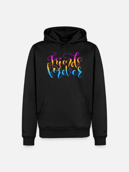 Beste Freunde - Männer Premium Bio Hoodie - Schwarz