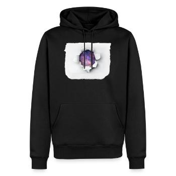 Papier déchiré - Univers - Sweat à capuche Premium bio Homme - noir - Devant - Nico (187cm)