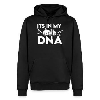 C’est dans mon 3e d’ail - Sweat à capuche Premium bio Homme - noir - Devant - Nico (187cm)