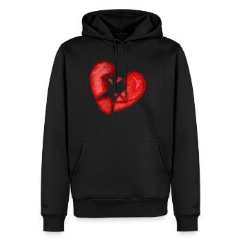 Broken Heart - Männer Premium Bio Hoodie - Schwarz - Vorne - Nico (187cm)