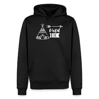 Wild One Cadeau Anniversaire enfants 1 an - Sweat à capuche Premium bio Homme - noir - Devant - Nico (187cm)