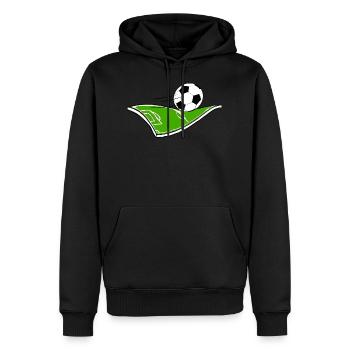 fussball zeichnung feld und ballon - Männer Premium Bio Hoodie - Schwarz - Vorne - Nico (187cm)