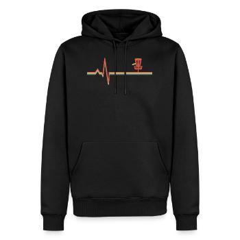 Disc Golf Battement de Coeur Frisbee Frolf Discgolfer - Sweat à capuche Premium bio Homme - noir - Devant - Nico (187cm)