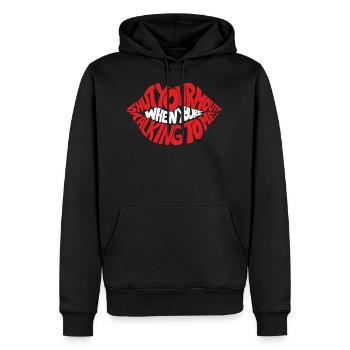 La ferme - Sweat à capuche Premium bio Homme - noir - Devant - Nico (187cm)