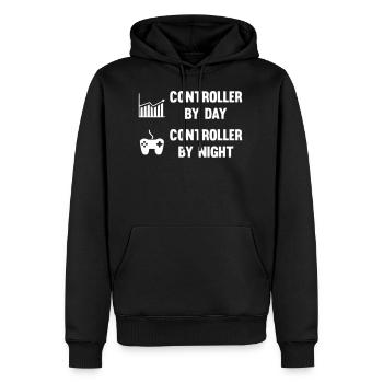 Controller by day Controller by night - Männer Premium Bio Hoodie - Schwarz - Vorne - Nico (187cm)