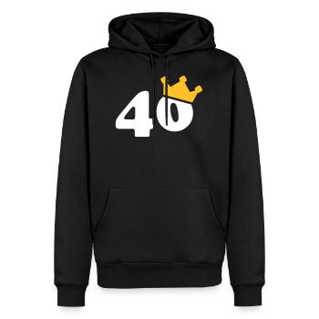 40 couronne 40 anniversaire 40 ans - Sweat à capuche Premium bio Homme - noir - Devant - Nico (187cm)