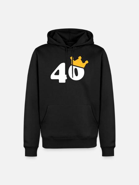 40 couronne 40 anniversaire 40 ans - Sweat à capuche Premium bio Homme - noir