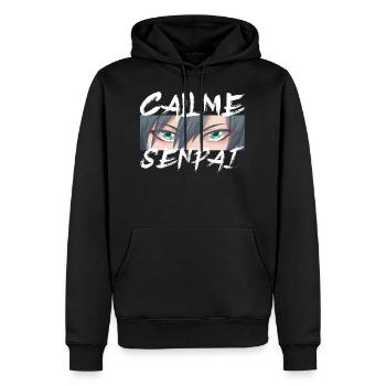 Call Me Senpai - Anime Manga - Sweat à capuche Premium bio Homme - noir - Devant - Nico (187cm)