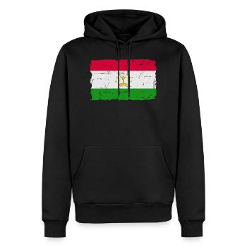 Flag of Tajikistan - Tadschikistan Flagge - Men’s Premium Organic Hoodie - black - Front - Nico (187cm)