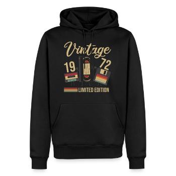 Diskette Videokassette 1972 Vintage Geburtstag - Männer Premium Bio Hoodie - Schwarz - Vorne - Nico (187cm)