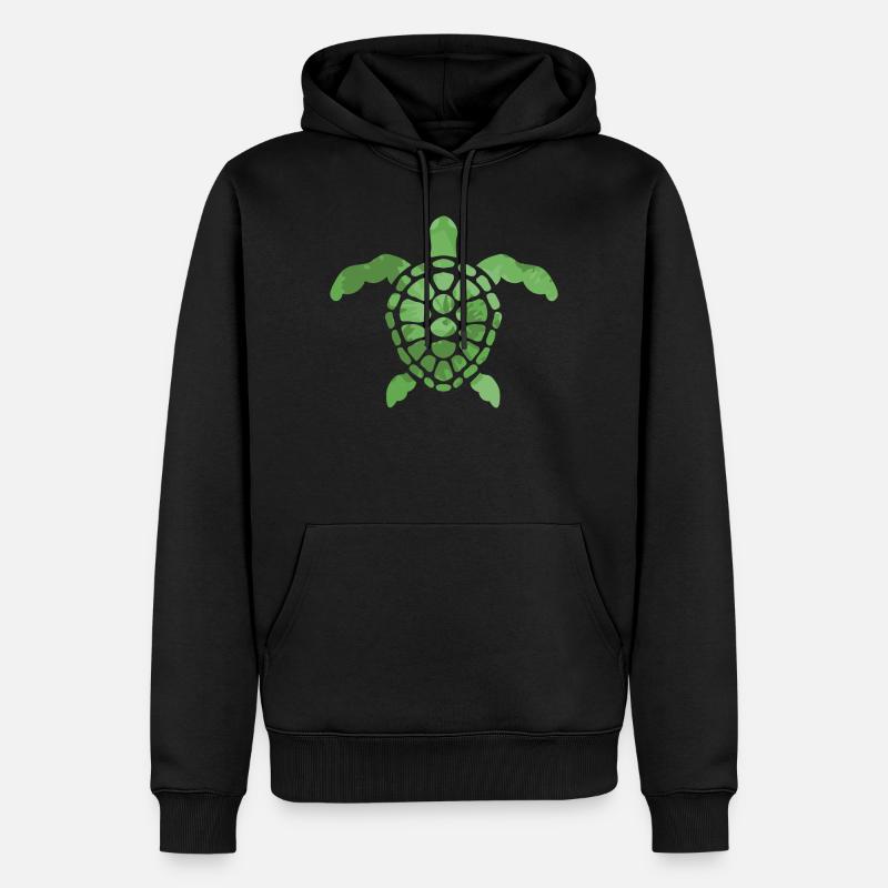 Tortue - Sweat à capuche Premium bio Homme - noir