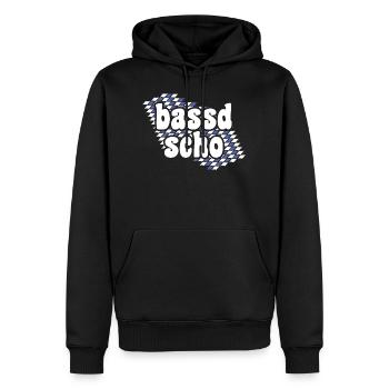 Bayerischer Spruch bassd scho - Sweat à capuche Premium bio Homme - noir - Devant - Nico (187cm)
