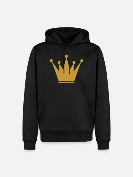 Gouden Kroon voor Koningen en Prinsessen - Mannen Premium Bio hoodie - zwart