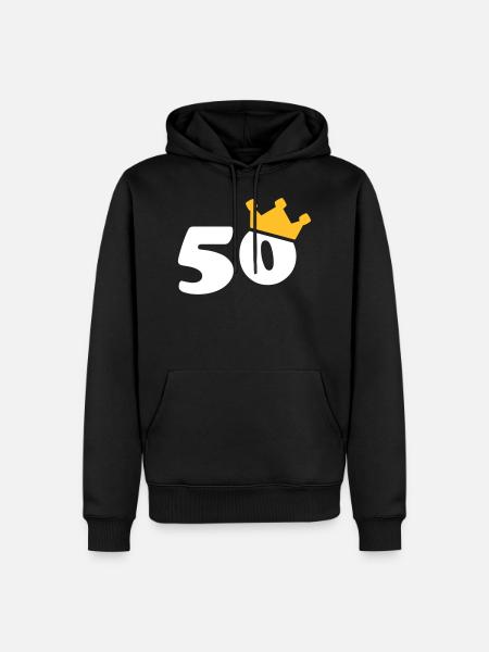 50 couronne 50 anniversaire 50 ans - Sweat à capuche Premium bio Homme - noir