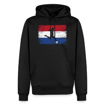 Pays-Bas Fan de football de l’équipe hollandaise - Sweat à capuche Premium bio Homme - noir - Devant - Nico (187cm)