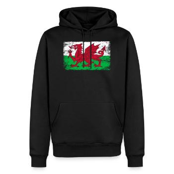 Wales flag Welsh flag for patriots - Men’s Premium Organic Hoodie - black - Front - Nico (187cm)