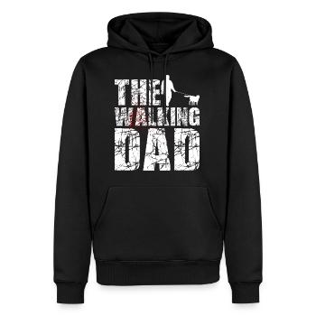 The walking dad - Sweat à capuche Premium bio Homme - noir - Devant - Nico (187cm)