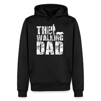The walking dad - Sweat à capuche Premium bio Homme - noir - Devant - Nico (187cm)
