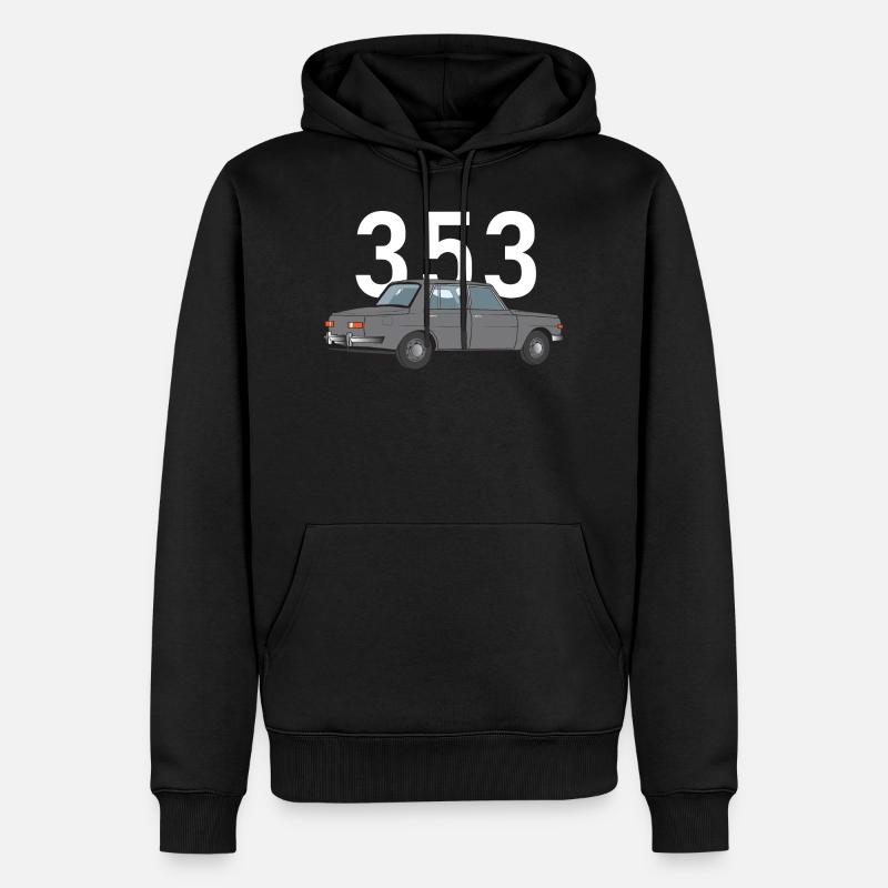 353 grau - Männer Premium Bio Hoodie - Schwarz
