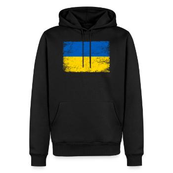 Ukraine Flagge ukrainische Fahne für Patrioten - Männer Premium Bio Hoodie - Schwarz - Vorne - Nico (187cm)