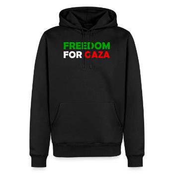 Freedom For Gaza - Palestine - Palestina Palästina - Sweat à capuche Premium bio Homme - noir - Devant - Nico (187cm)