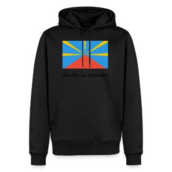 Flaggen der Insel La Réunion - Männer Premium Bio Hoodie - Schwarz - Vorne - Nico (187cm)