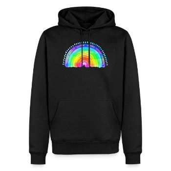 Arc-en-ciel brillant de spectre - Sweat à capuche Premium bio Homme - noir - Devant - Nico (187cm)