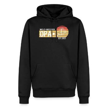 Bester OPA - Männer Premium Bio Hoodie - Schwarz - Vorne - Nico (187cm)