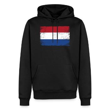Drapeau Holland Pays-Bas Drapeau pour les patriotes - Sweat à capuche Premium bio Homme - noir - Devant - Nico (187cm)