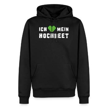 Ich liebe mein Hochbeet - Gärtner + Hobbygärtner - Männer Premium Bio Hoodie - Schwarz - Vorne - Nico (187cm)
