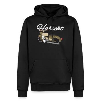 habicht low tief simson - Männer Premium Bio Hoodie - Schwarz - Vorne - Nico (187cm)