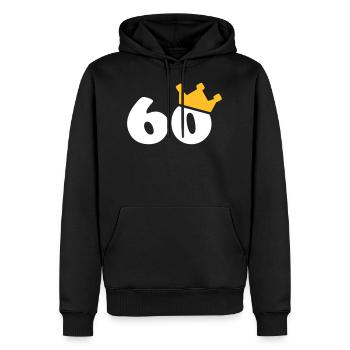 60 crown 60 birthday 60 years - Men’s Premium Organic Hoodie - black - Front - Nico (187cm)