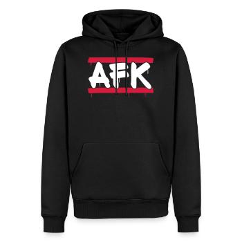 AFK - Männer Premium Bio Hoodie - Schwarz - Vorne - Nico (187cm)