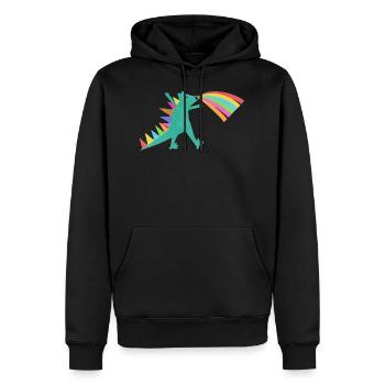 Tyrannosaurus Rex Rainbow Dinosaur - Men’s Premium Organic Hoodie - black - Front - Nico (187cm)